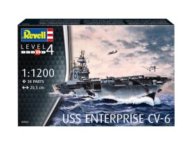 Revell Modellbausatz mit Basiszubehör Starter Kit USS Enterprise CV-6 / 75824