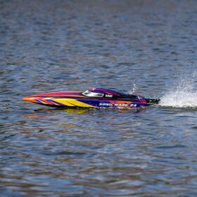 Pro Boat Sonicwake 24" Self-Righting Brushless Deep-V RTR inkl. Akku & Ladegerät, rot / PRB-1992T1