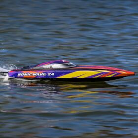 Pro Boat Sonicwake 24" Self-Righting Brushless Deep-V RTR inkl. Akku & Ladegerät, rot / PRB-1992T1