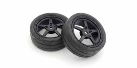 KYOSHO Verklebte Reifen 5-Spoke Black 1:10 Fazer FZ02 (2)...