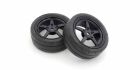 KYOSHO Verklebte Reifen 5-Spoke Black 1:10 Fazer FZ02 (2) Medium / K.FATH705BKMB