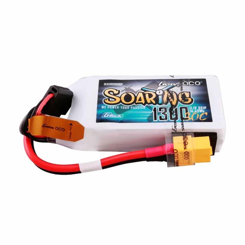 GensAce Soaring LIPO 3S 11,1 V-1300-30C (XT60) 71,5 × 21 mm 110 g G-Tech / GE1-1300-3X6GT