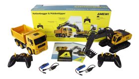 AMEWI / 2-in-1 Set Kettenbagger & Muldenkipper 1:18...