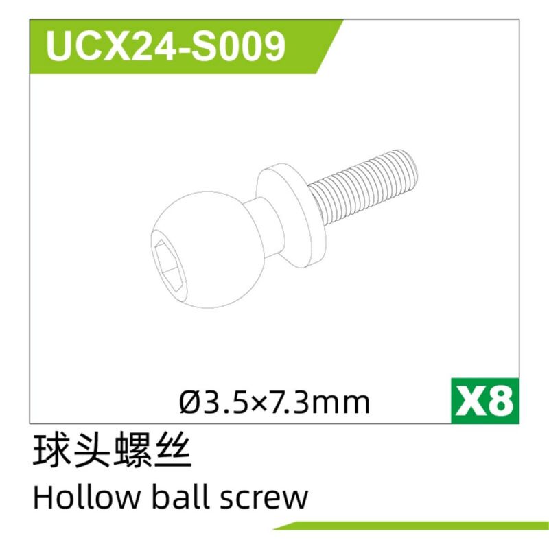 UDI R/C °3.5*7.3Hollow ball screw(8pcs) UCX2401 & UCX2402 / UCX24-S009