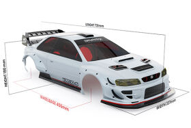 BittyDesign Kanjo-S 1:7 Klarsichtkarosserie für Arrma Felony, vorgeschnitten, 1,5 mm / BD-AR7F-KJS