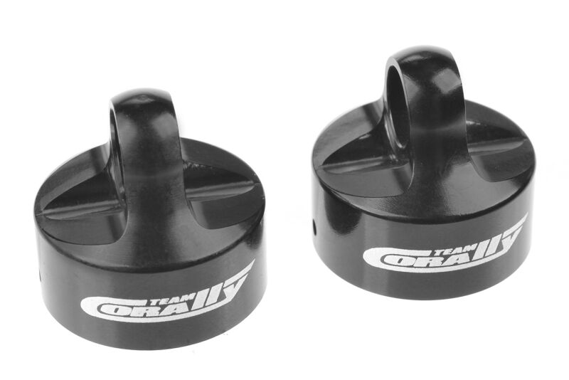 Team Corally Shock Cap PRO Aluminum Hard Anodised Black 2 Pcs / C-00180-133-1