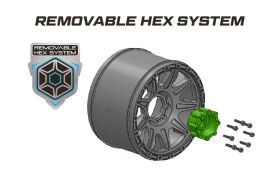 Louise RC 1:8 MT Speed Removable Hex 17 mm & (16 Stück) M3 × 12 Set für 2 Felgen / LR-TS-REM-HEX-8th-MT