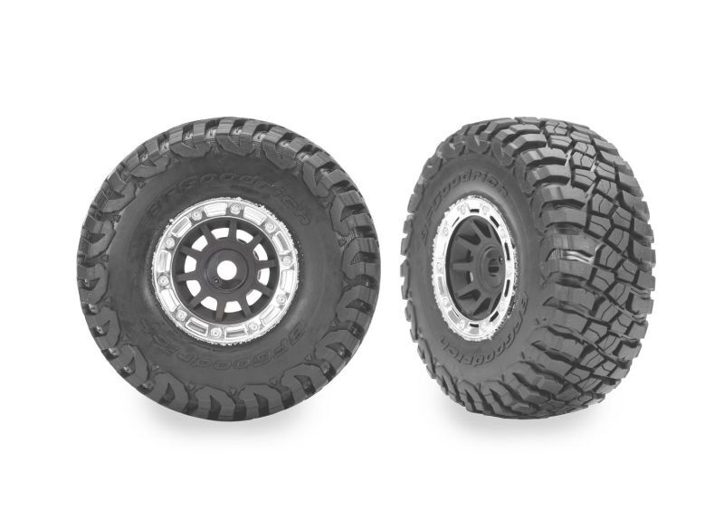 TRAXXAS Mini-Slash 4x4 1.4 Grau & Chrome Felgen mit BFG Mud-Terrain Reifen (2) / TRX10870-GRAY