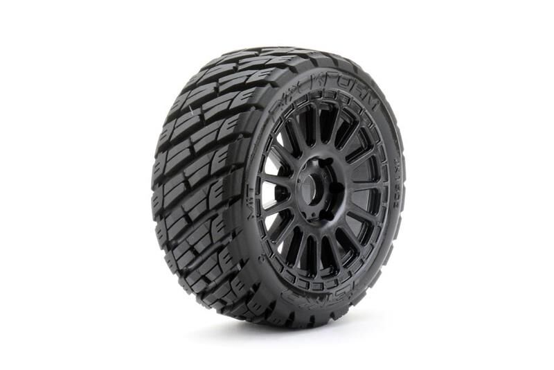 JETKO EX Rockform 1:8 Buggy Belted Tyre Black Wheels 17mm Hex (2) / JK1503RB