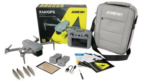 AMEWI / AMXFlight X4KGPS Brushless-Drohne mit 3D-Gimbal & 4K Kamera inkl. 2 Akkus / 25364