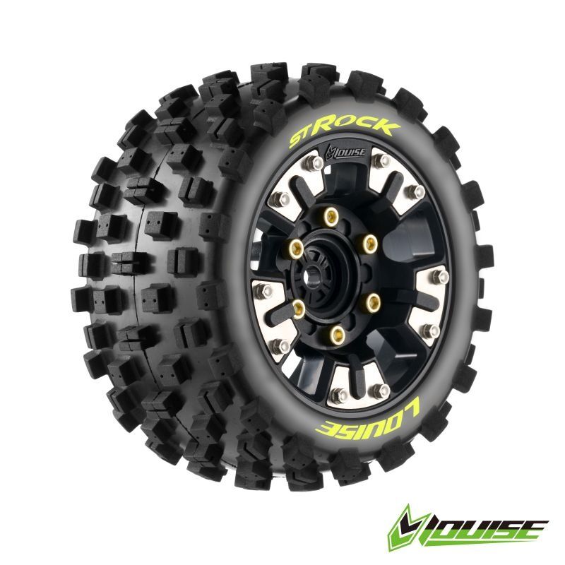 LOUISE TRX Mini-MAXX / XRT ST-ROCK auf Felge schwarz 12mm Removable Hex (0&1/2) (2) / LOUT3391SM