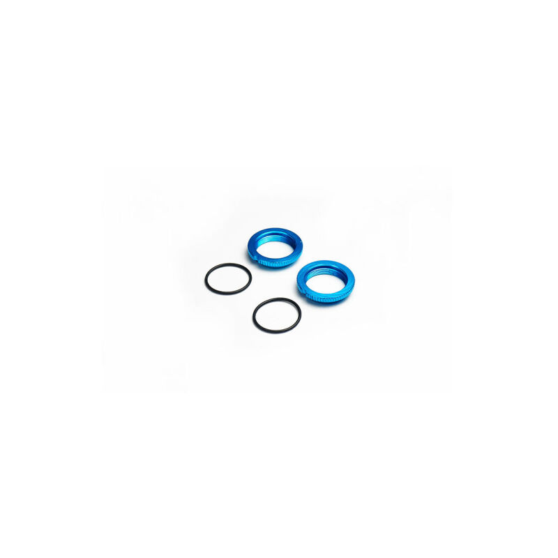 Koswork Threaded Collar w/O-rings Blue for 12mm Shock AE Tamiya (2) / KOS04812TA