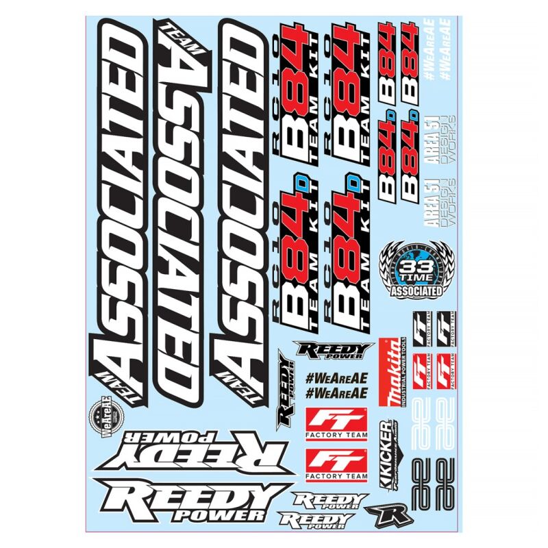 Team Associated RC10B84 Decal Sheet / AE92553