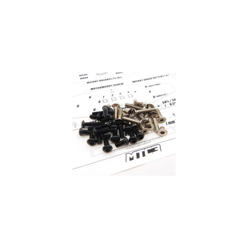 Hiro Seiko MTC3 Titan/Alloy Hex Socket Screw Set (Black | 95pcs) / HS-38051