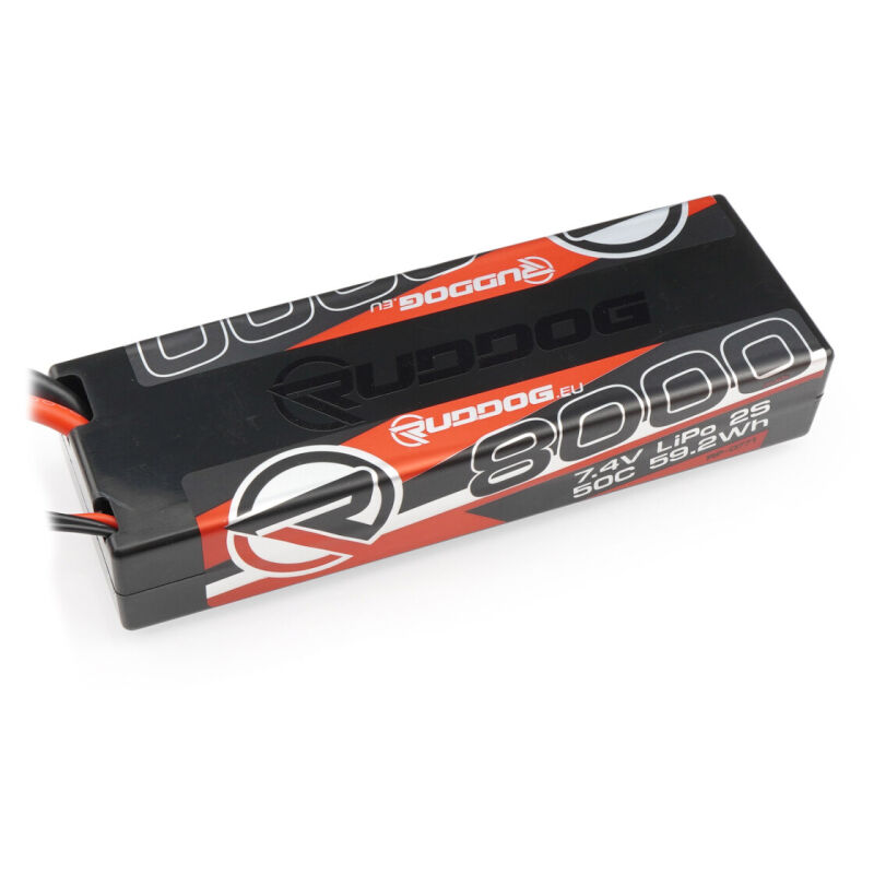 RUDDOG 8000mAh 50C 7.4V LiPo Stick Pack Battery with T-Plug / RP-0771