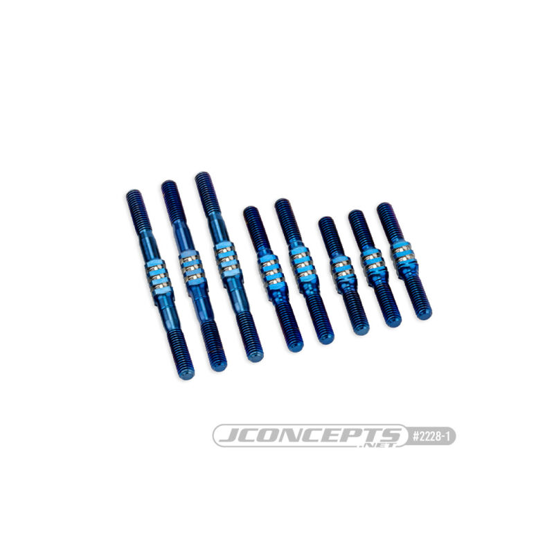 JConcepts - RC10 Classic Fin titanium turnbuckle set - burnt blue, 7pc (Fits original RC10, RC10 Classic, RC10CC, RC10 40th, RC10 Jay Halsey edition, RC10 green edition / JCO2228-1