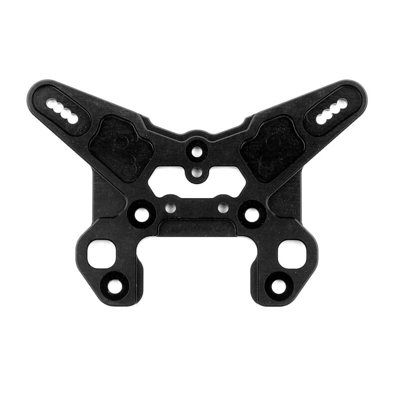 Team Associated RC8T4 Aluminum Front Shock Tower V2, 16 Deg Kpi, Black / AE81682