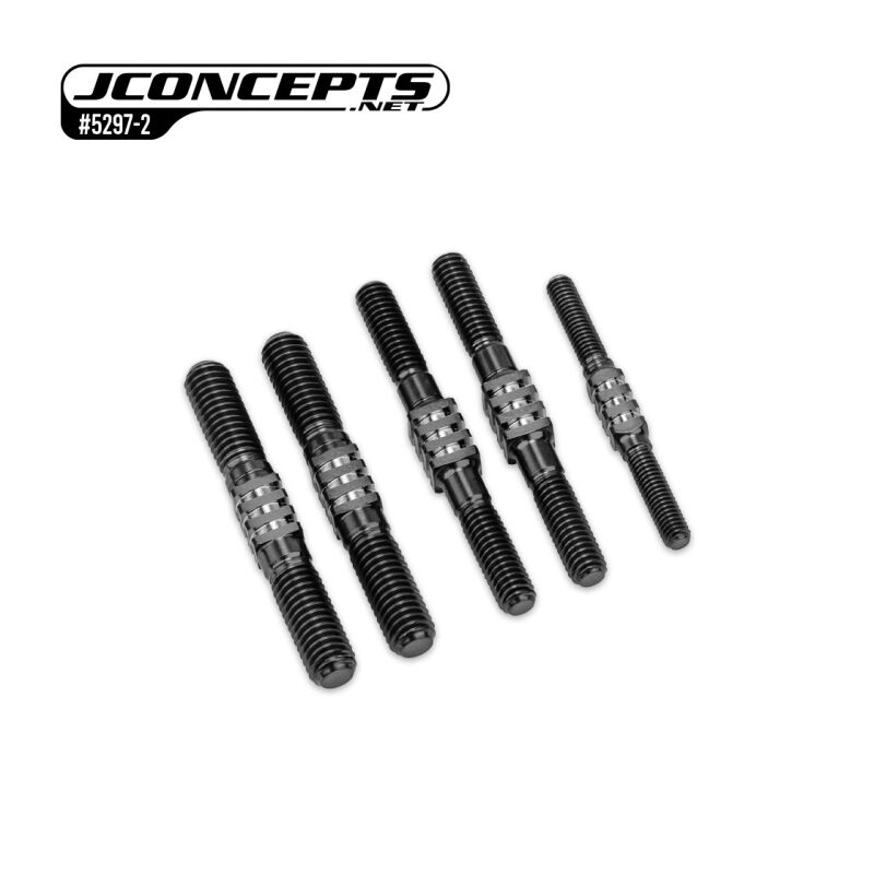 JConcepts - Sworkz S35-4 Evo Fin Titanium turnbuckle set, stealth black - 5pc / JCO5297-2