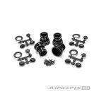 JConcepts Mini Tribute wheel w/hex adaptor, covers, mock bead lock, 4pc, - black / JCO3455B