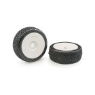 Matrix Blackhole Soft 1:8 Buggy Tires Pre-glued (White Wheels | 2pcs) / MX-BLAS-GL