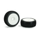 Matrix Neutron Clay Soft 1:8 Buggy Tires Pre-glued (White Wheels | 2pcs) / MX-NEUCS-GL