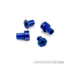 JConcepts RC10B7 aluminum caster hat bushings, 0 and 3mm, 4pc - blue / JCO5196-1