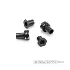 JConcepts RC10B7 aluminum caster hat bushings, 0 and 3mm, 4pc - black / JCO5196-2
