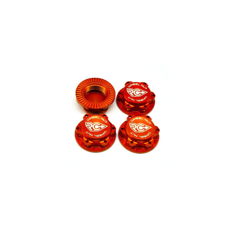 RC-Project 17mm Serrated Wheel Nut (Orange | 4pcs) / RCPJ-A033-O