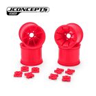 JConcepts Pioneer - RC10T 2.2" rear wheel w/ 1/4" & 3/16" axle adaptor, retro pink - 4pc / JCO3469P