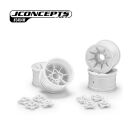 JConcepts Pioneer - RC10 2.2" rear wheel w/ 1/4" & 3/16" axle adaptor, white - 4pc / JCO3464W