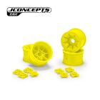 JConcepts Pioneer - RC10 2.2" rear wheel w/ 1/4" & 3/16" axle adaptor, yellow - 4pc / JCO3464Y