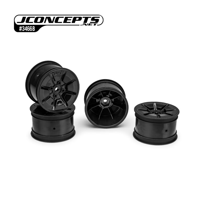 JConcepts Pioneer RC10B7 2.2" 2wd | 4wd buggy rear wheel (stealth black) - 4pc (industry standard fit) / JCO3466B