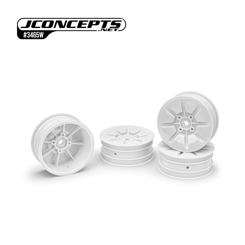JConcepts Pioneer RC10B7 2.2" 2wd buggy front wheel (white) - 4pc (Industry standard fit) / JCO3465W
