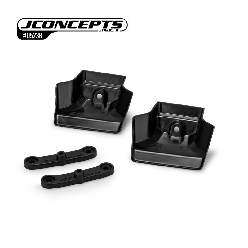 JConcepts XRAY XB8 | XB8e 2024 | 2025 injection molded front wing w/ adaptor, black - 2pc / JCO0523B