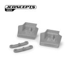 JConcepts XRAY XB8 | XB8e 2024 | 2025 injection molded front wing w/ adaptor, gray - 2pc / JCO0523G