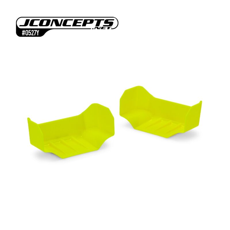 JConcepts 1:8th truggy injection molded front wing, yellow - 2pc / JCO0527Y