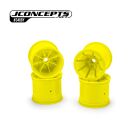 JConcepts Pioneer - RC10T 2.2" wide front wheel, yellow - 4pc / JCO3468Y