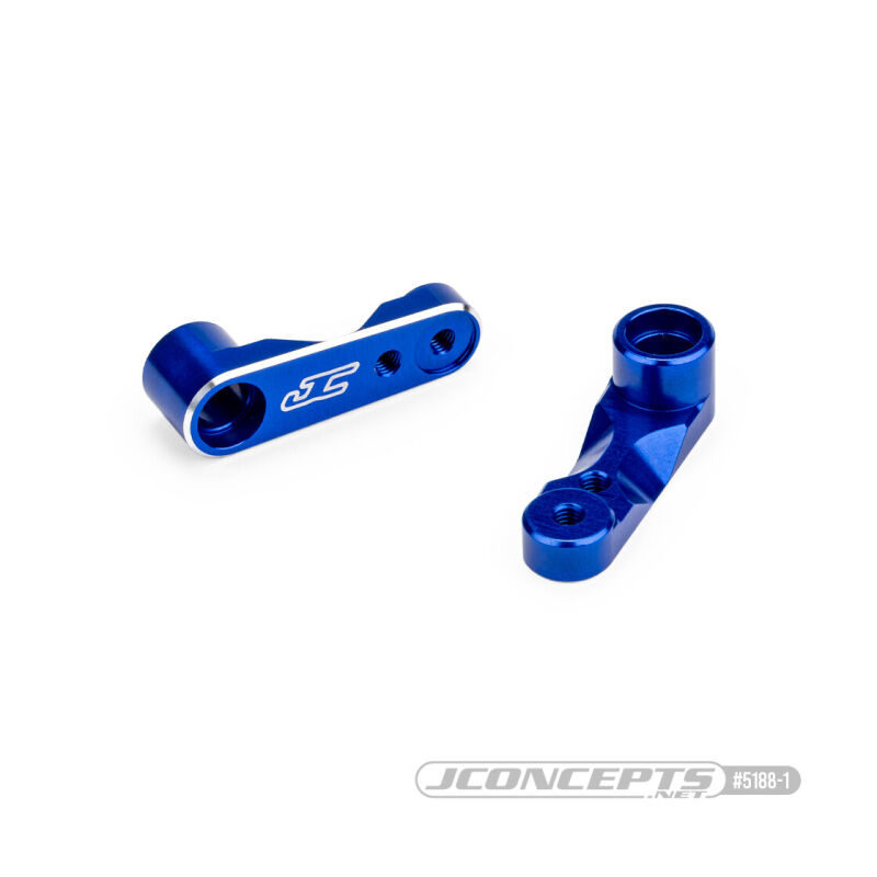 JConcepts RC10B7 aluminum steering bell cranks (Fits - JC assembly #5209) - blue / JCO5188-1