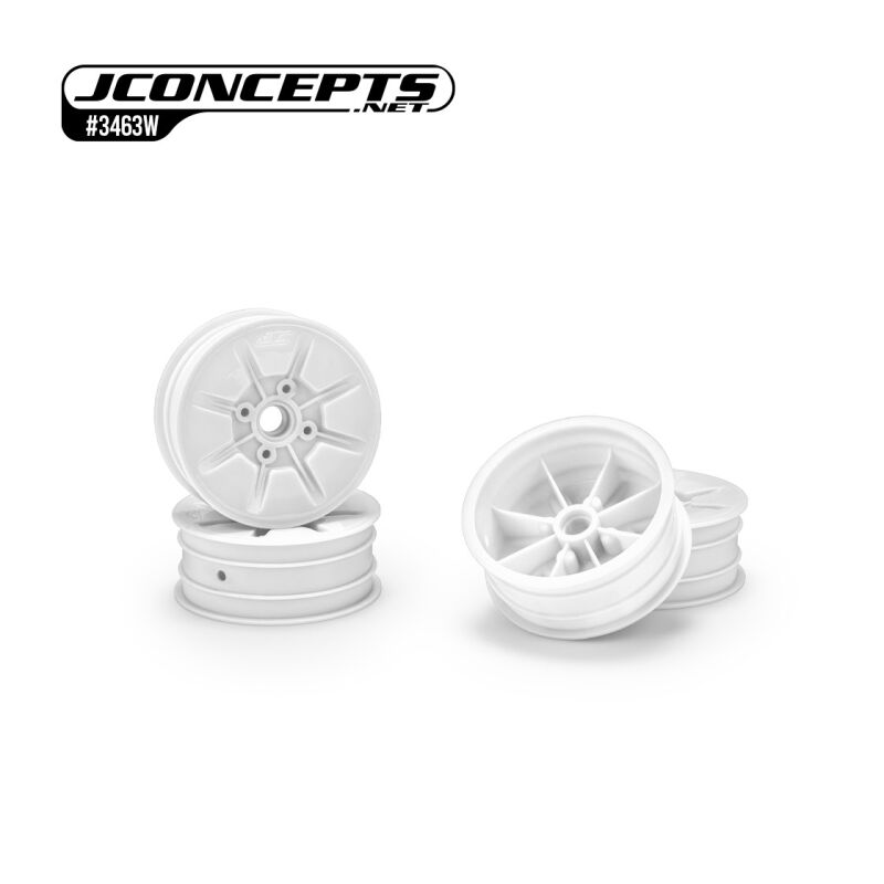 JConcepts Pioneer - RC10 2.2" front wheel, non-flanged bearing, white - 4pc / JCO3463W