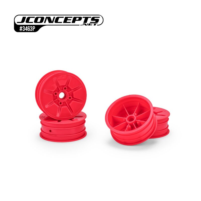 JConcepts Pioneer - RC10 2.2" front wheel, non-flanged bearing, retro pink - 4pc / JCO3463P