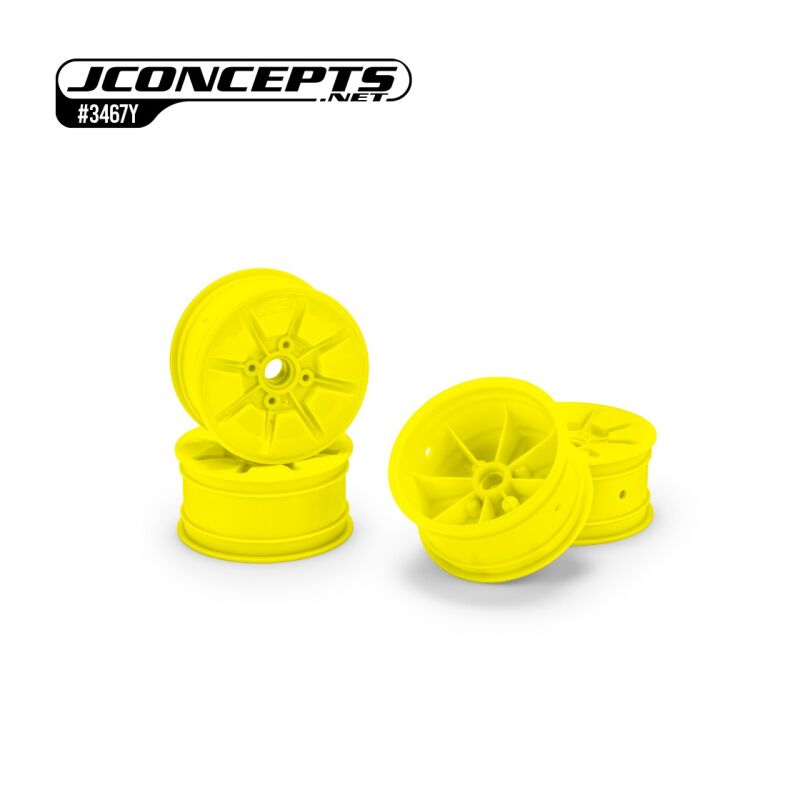 JConcepts Pioneer - RC10T 2.2" narrow front wheel, yellow - 4pc / JCO3467Y
