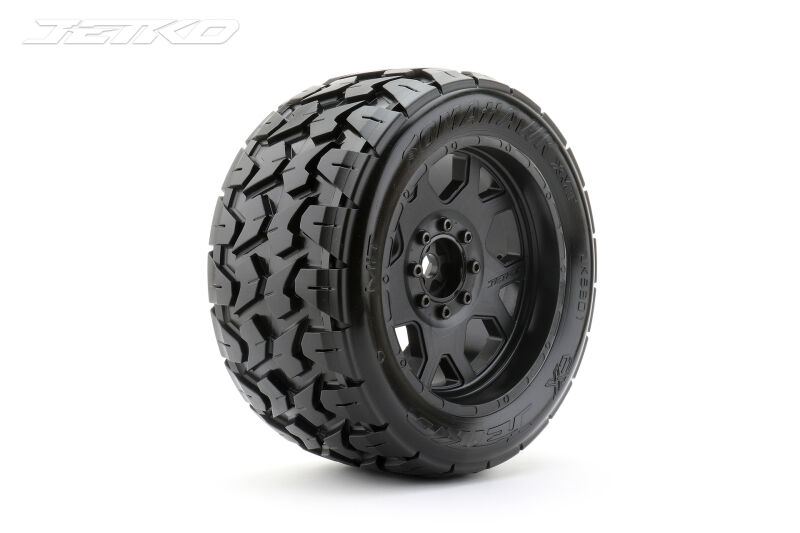 JETKO EX Tyre Tomahawk Belted XMT Black Wheel TRX Xmaxx Kraton (2) / JK5801CB