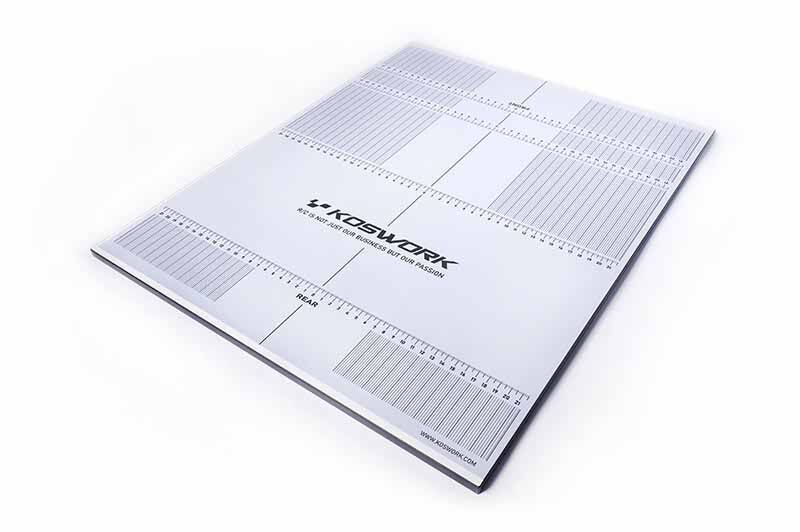 KOSWORK Pit Setup Board 1:8 Buggy/On-Road Koswork (455x570x10mm) Extra Light / KOS18001SET