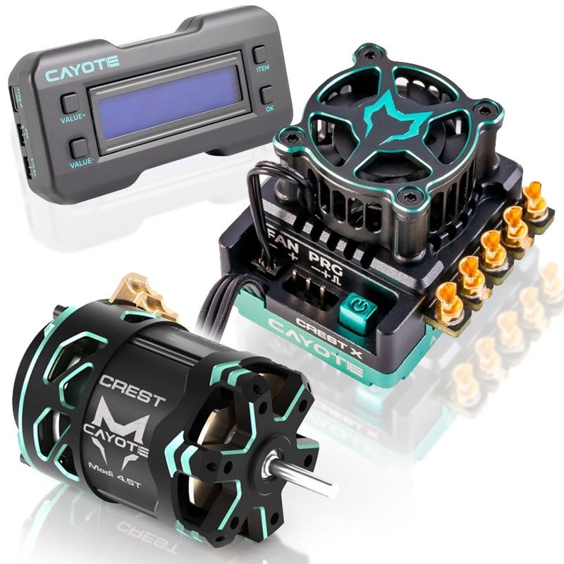CAYOTE 1/10 TC & Offroad Super-Combo-Set Racing ESC CREST X + Prog.Box + Crest Modified 4.0T / CA-11002-SET