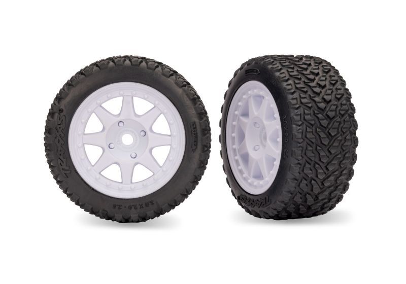 TRAXXAS Mini Rally Felgen vo weiß mit Rally Reifen (2) / TRX10872-WHT