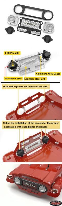 RC4WD Detailed 40 Grille for Cruiser Body (Black) / RC4VVVC1493