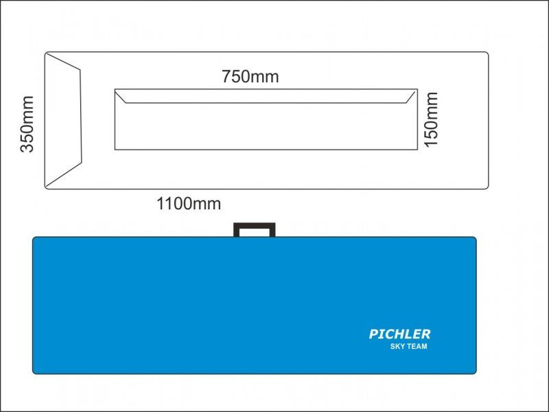 PICHLER FlÃ¤chenschutztaschen Sky Team 1100 x 350 mm (VE=1 Paar) / 17701