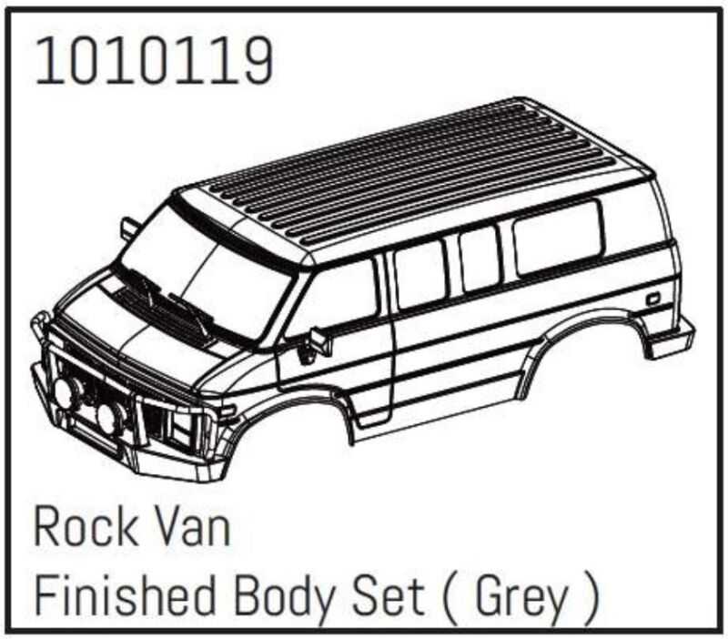 Hobby Plus RC Rock Van PC Body Set (grey) - PRO Crawler 1:18 / HBP240181