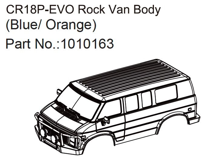 Hobby Plus RC Rock Van Body (blue/orange) - EVO 1:18 / HBP240356