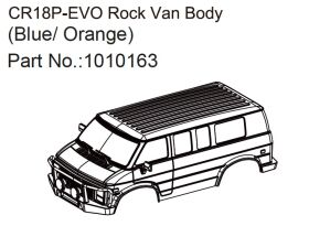 Hobby Plus Rock Van Karosserie (blau/orange) - EVO 1:18 /...